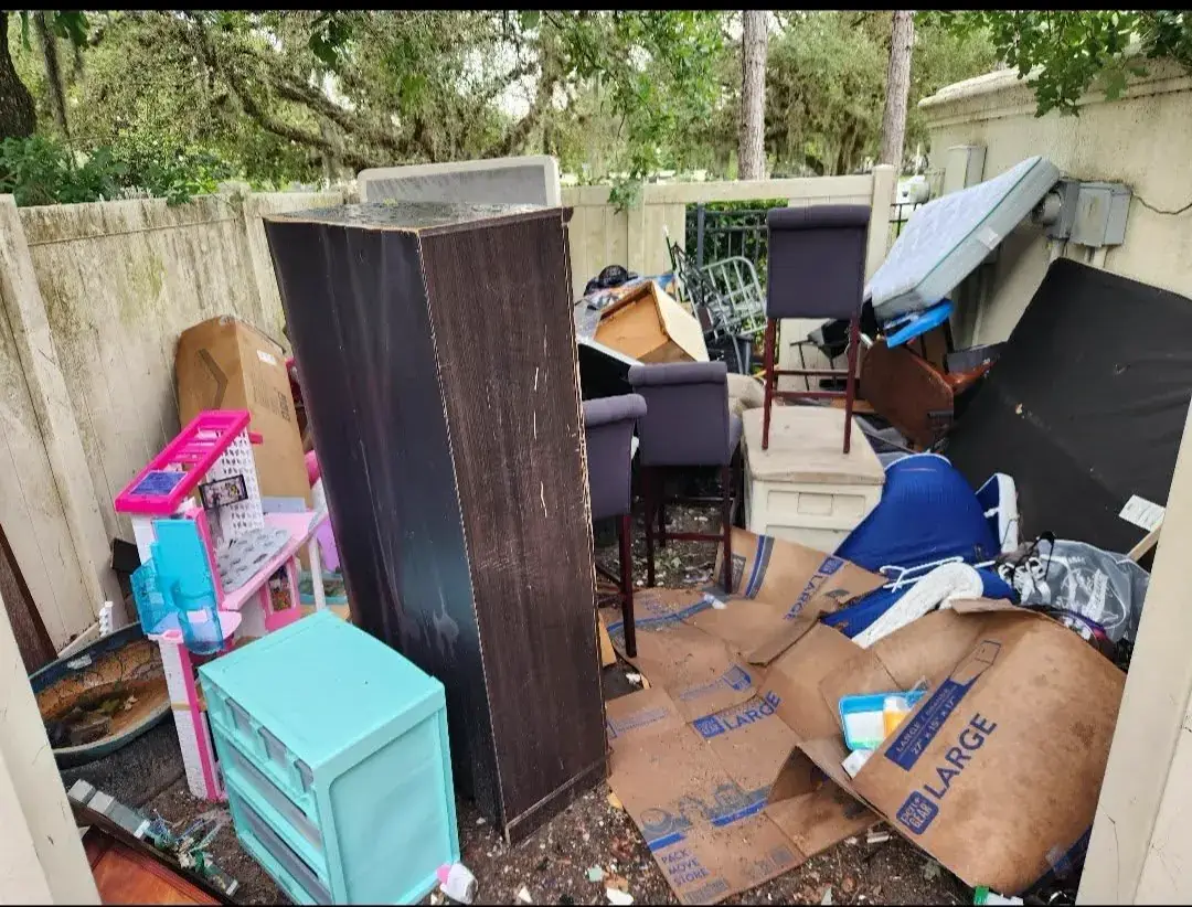 Apartment community bulk collection area before scheduled pickup
