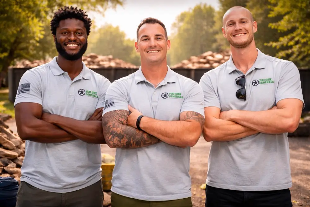 The Junk Generals crew standing together at a job site